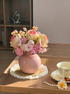 Faux Blush Arrangement - Pink & Cream (Vase Included)