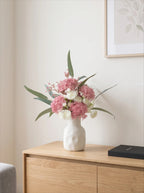 French Romantic Pink Hydrangea & Camellia Artificial Floral Arrangement