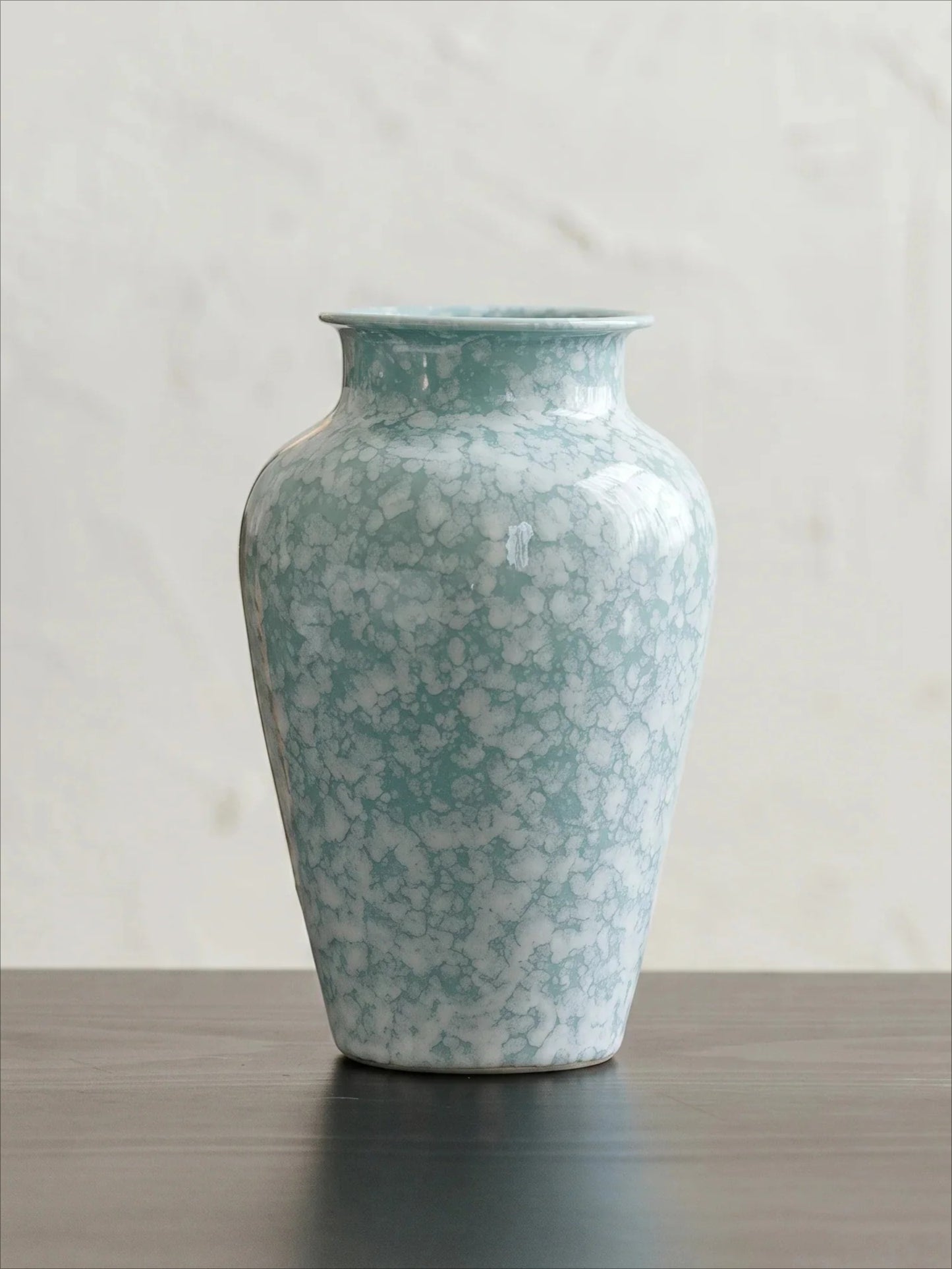 Modern Mint Snowflake Glaze Ceramic Vase