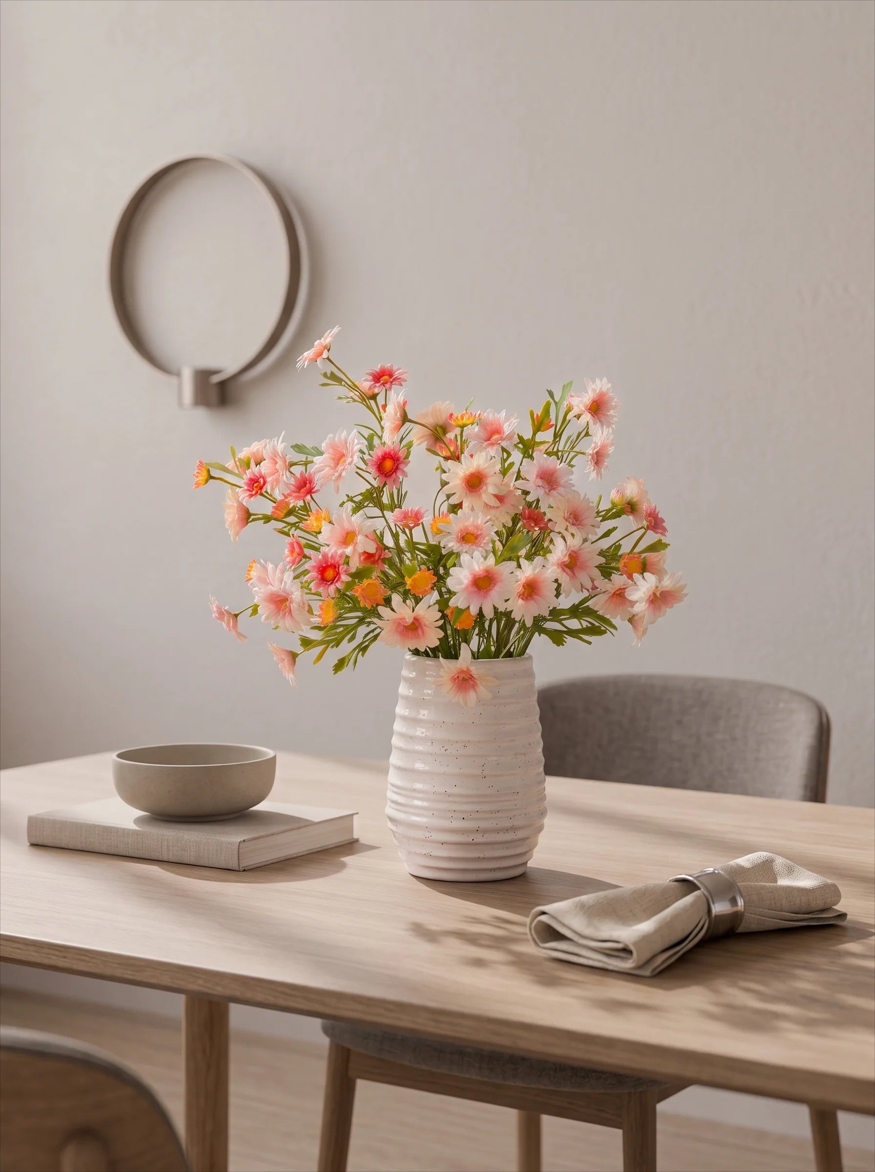 Vintage Wiesen-Gänseblümchen-Cluster Kunstblumenarrangement
