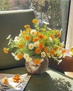 Arrangement floral artificiel Panier Marguerite et Camomille ensoleillés