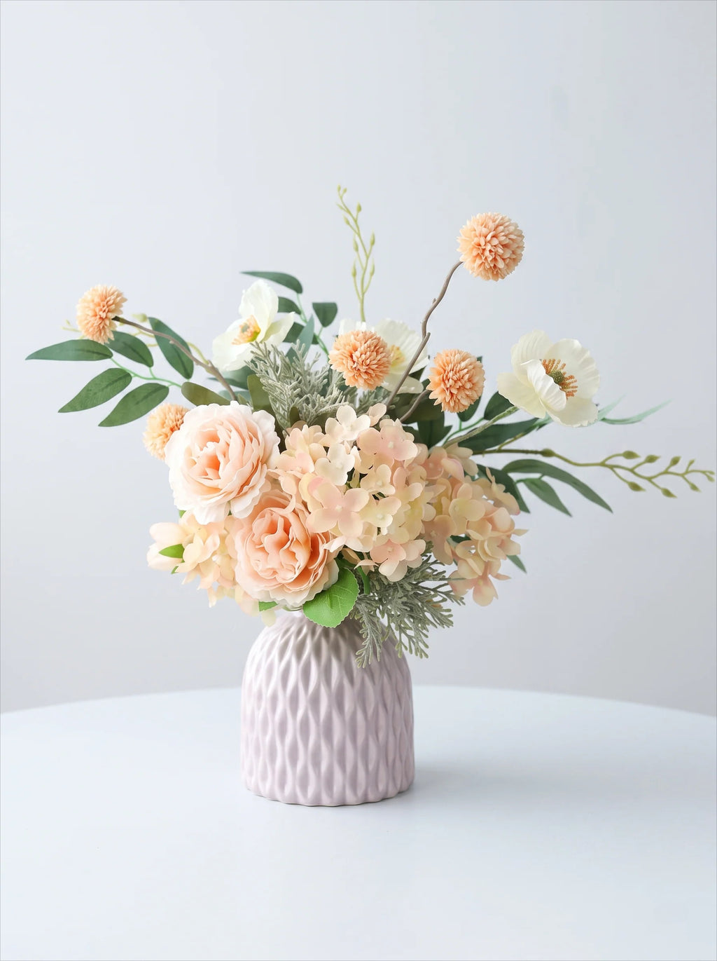 Nordic Blush Peony Hydrangea Artificial Floral Arrangement
