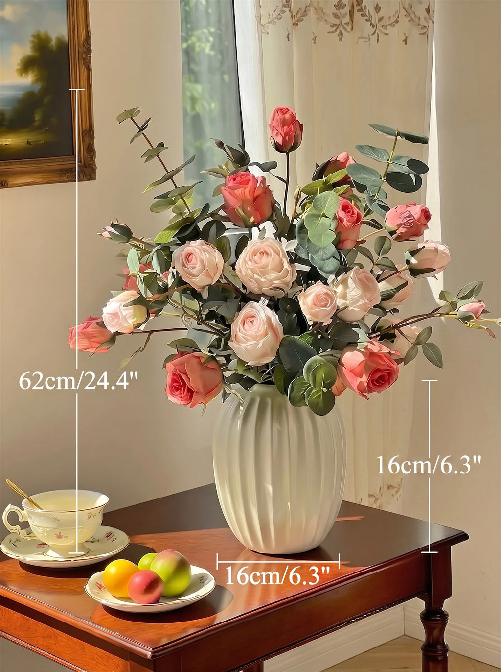Luxury Blush Pink Rose Modern Artificial Floral Arrangement