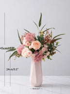 Luxury French Romantic Pink Rose Artificial Floral Arrangement