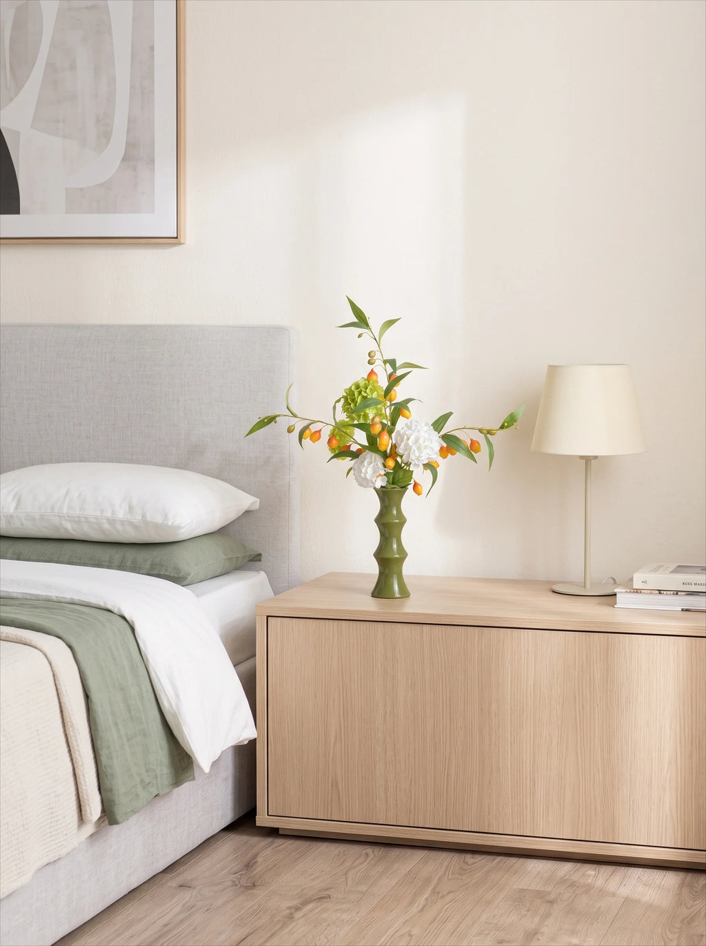 Serene Chinoiserie Sandersonia Lily Elegant Artificial Floral Arrangement