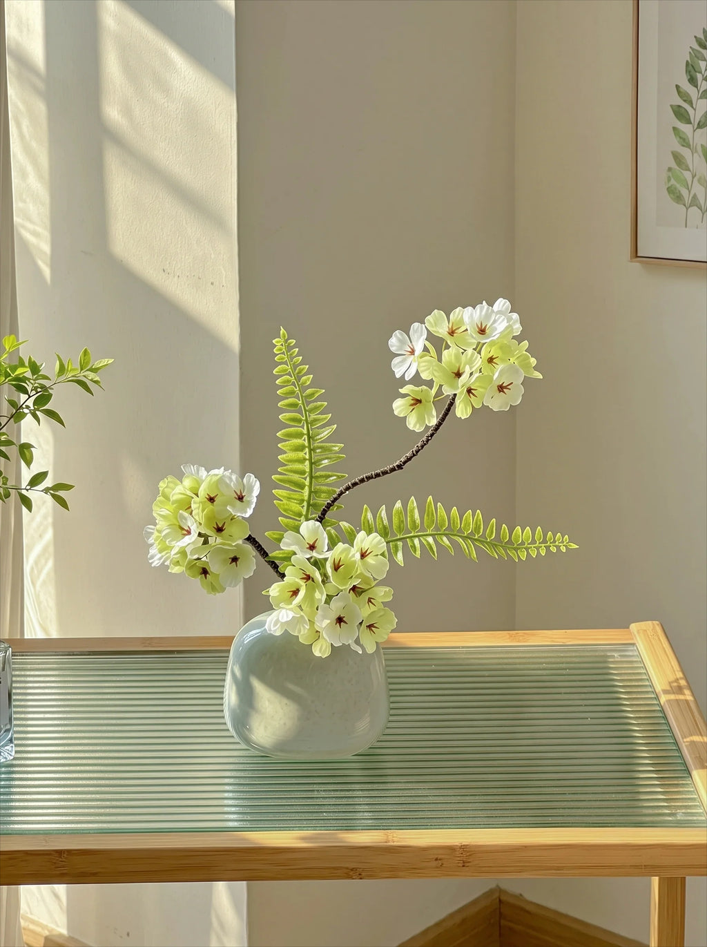 Minimalist Fresh-Looking Plumbago Mini Artificial Floral Arrangement