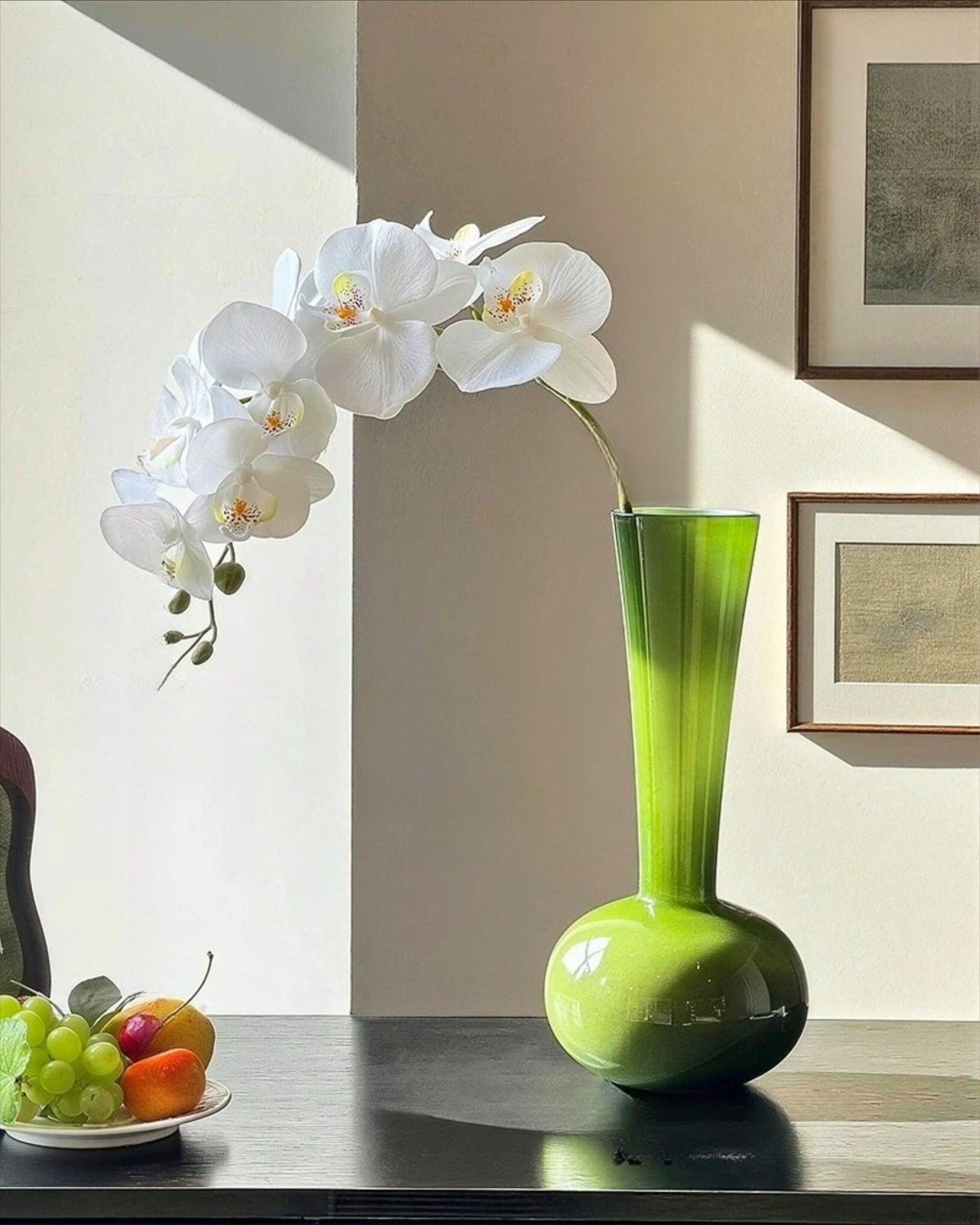 Elegant White Phalaenopsis Faux Orchid Stem