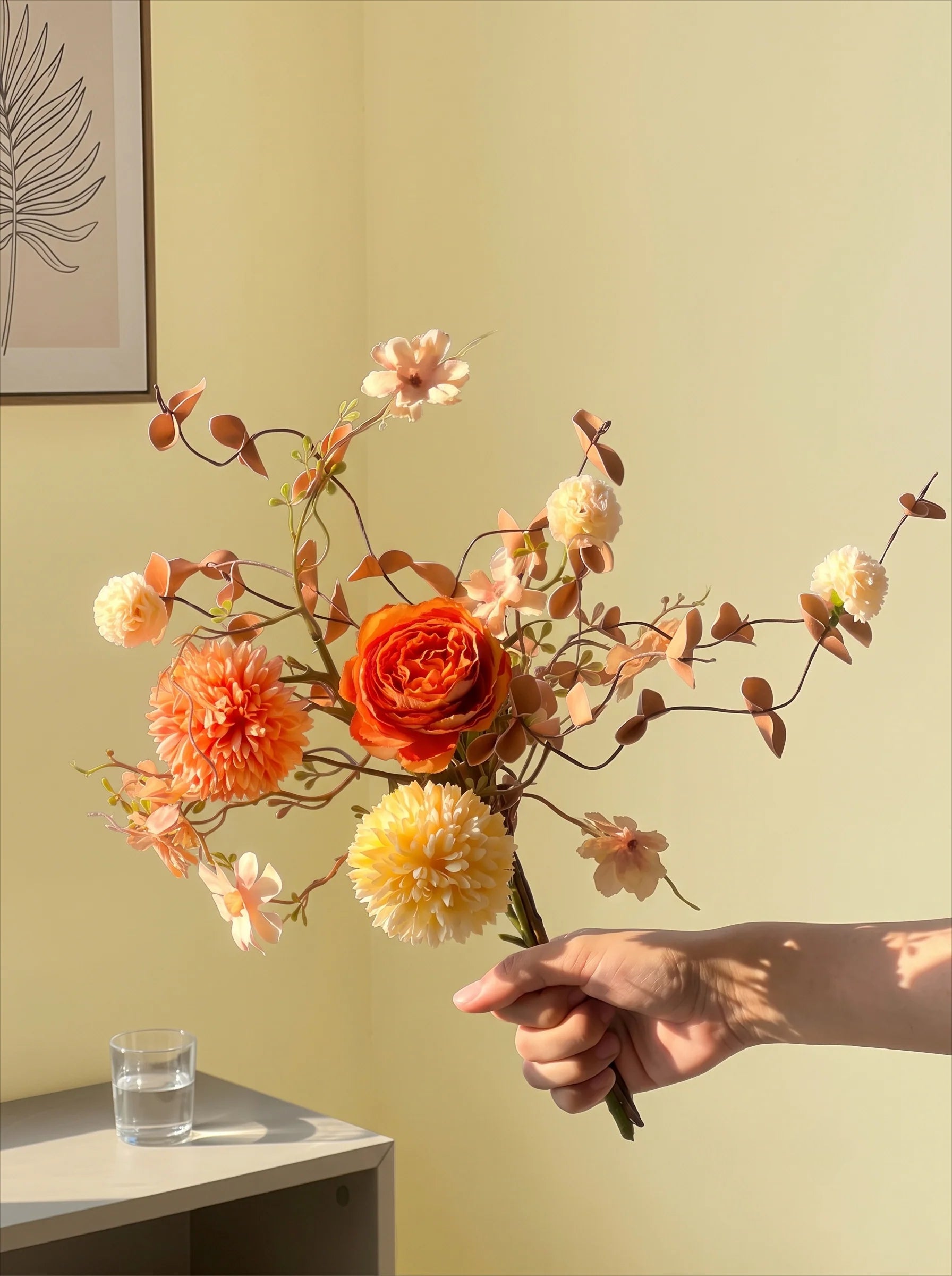 Autumn Spherical Bloom Artisan Faux Floral Arrangement