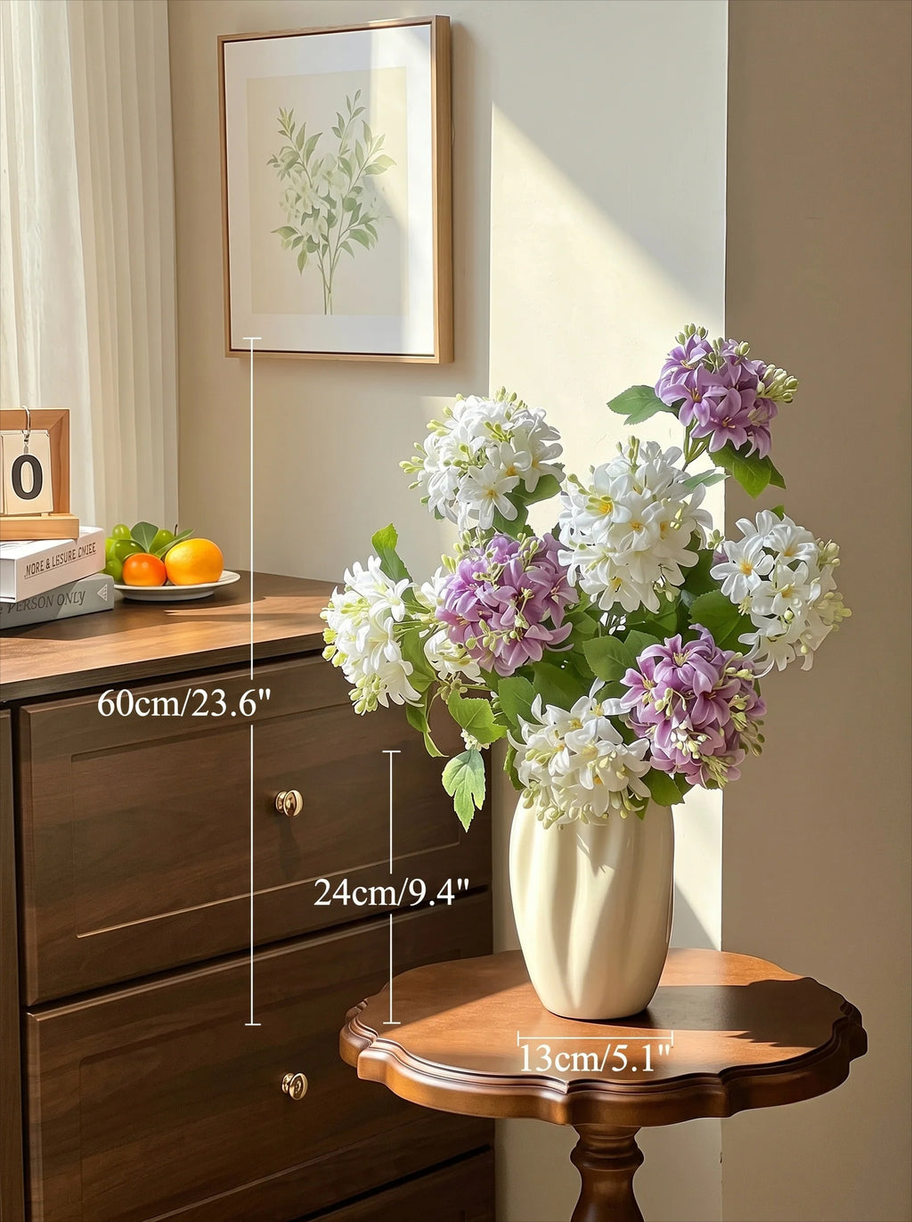 Lyxig Real-Touch Vit Hortensia Elegant Konstgjord Blomsterarrangemang