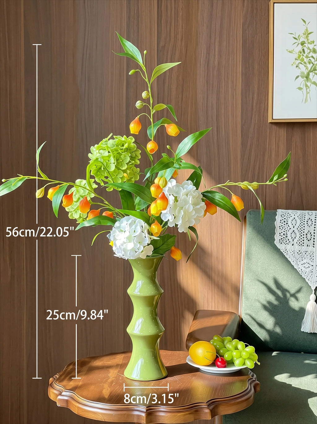 Serene Chinoiserie Sandersonia Lily Elegant Artificial Floral Arrangement
