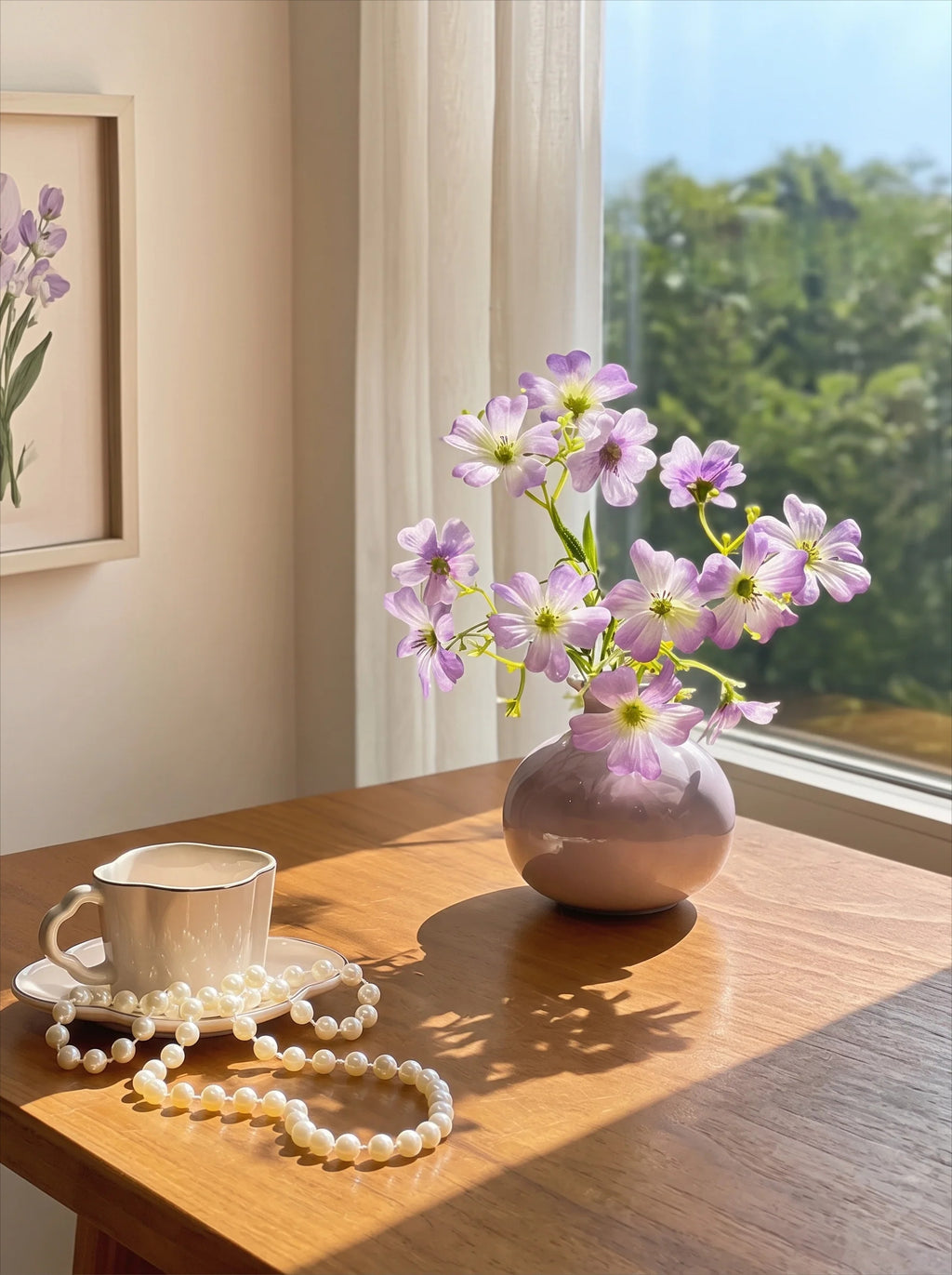 Lavender Clematis Whisper Artisan Faux Floral Arrangement