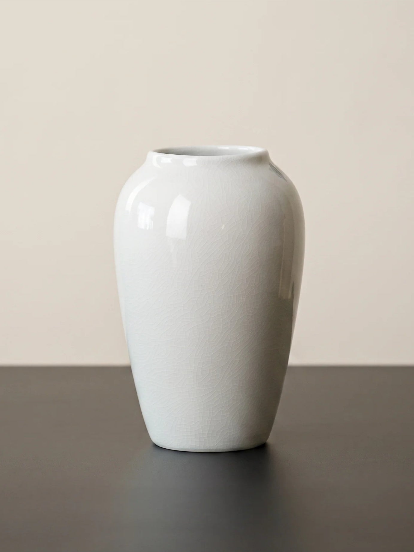 Minimalist White Crackle Glaze Ceramic Vase