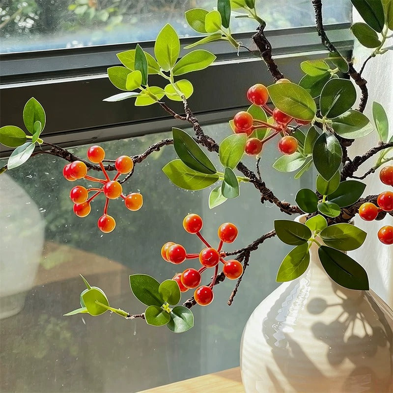 Elegant Zen Crabapple Berry Artificial Floral Arrangement