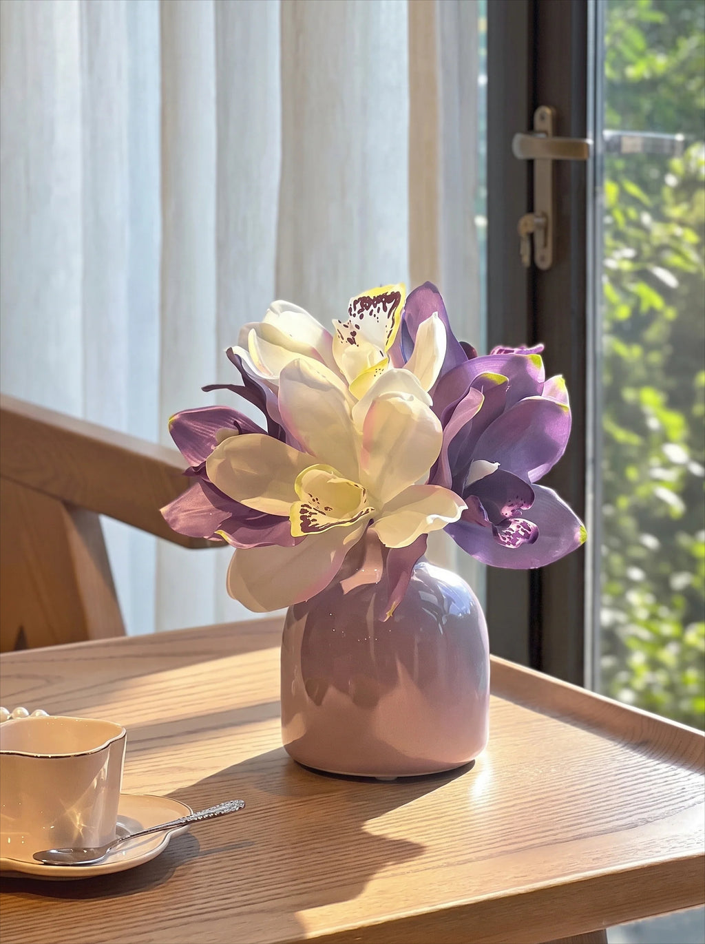 Lavender Cymbidium Faux Floral Arrangement