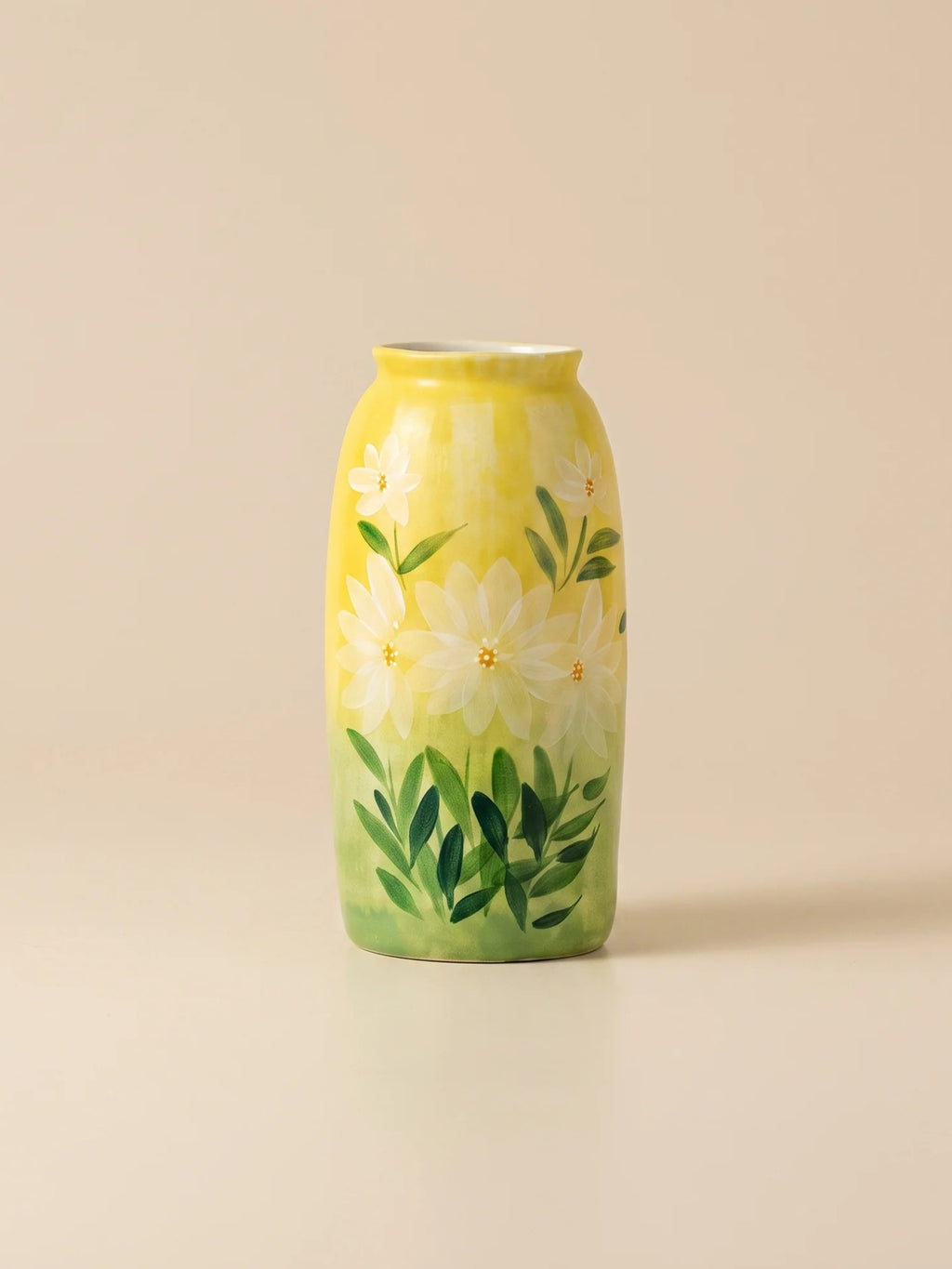 Hand-painted Sunshine Meadow Floral Ceramic Vase