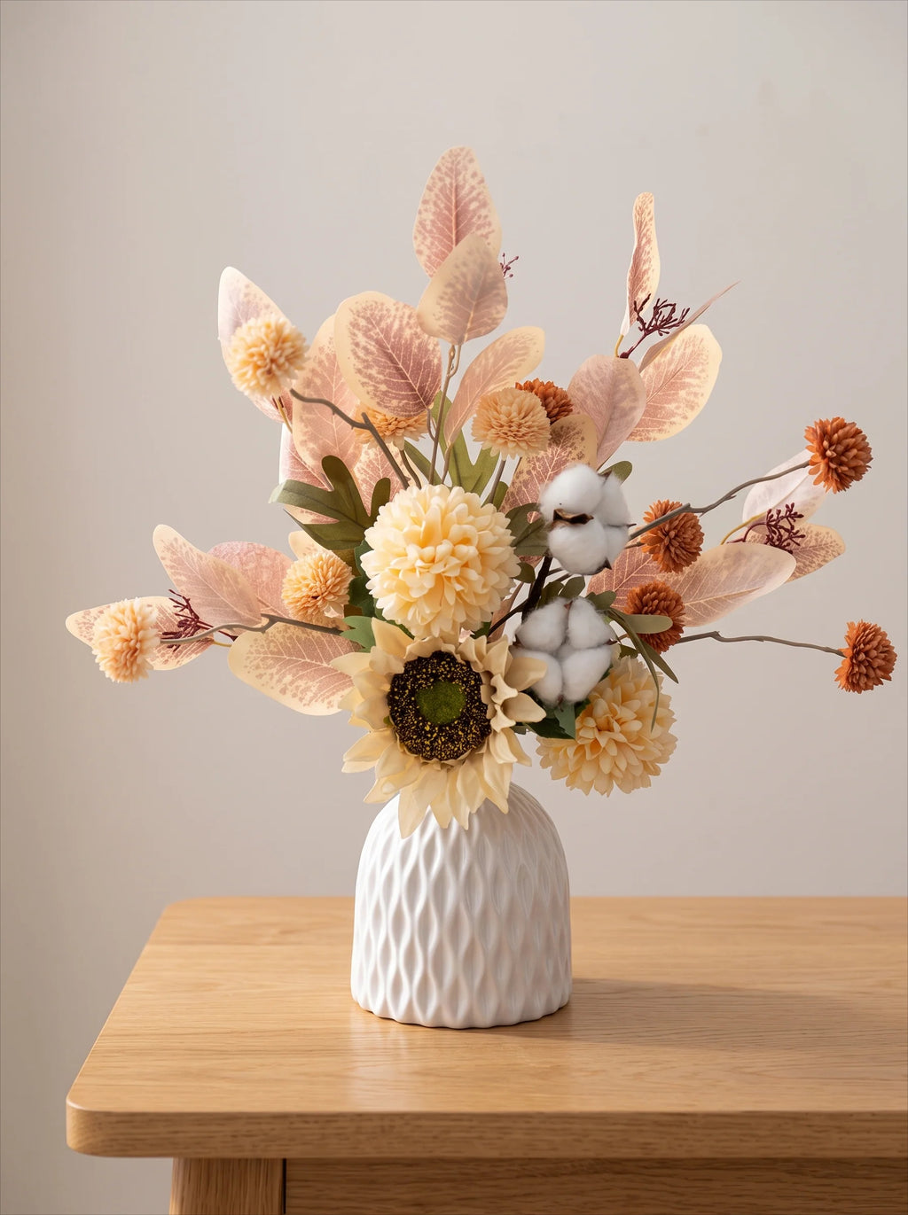 Rope Trimmed Textured Vase - White