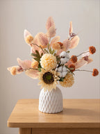 Rope Trimmed Textured Vase - White