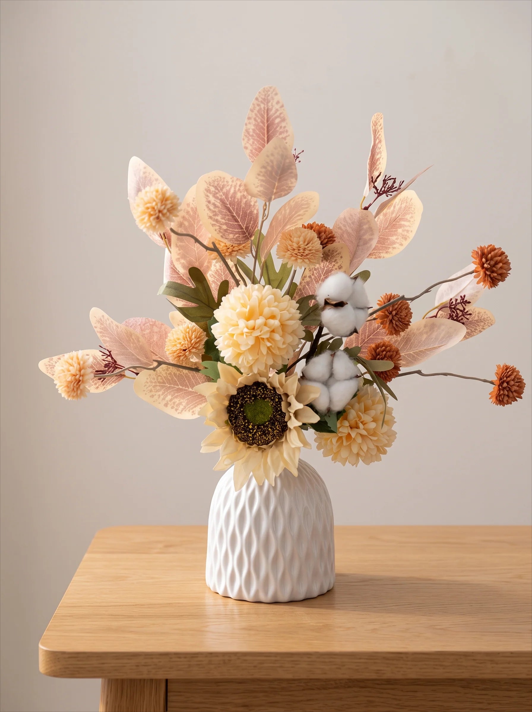Rope Trimmed Textured Vase - White