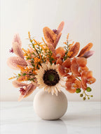 Arrangement d'automne artificiel - Tournesol et fleurs d'automne