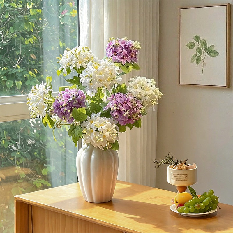 Luxury Real-Touch White Hydrangea Elegant Artificial Floral Arrangement