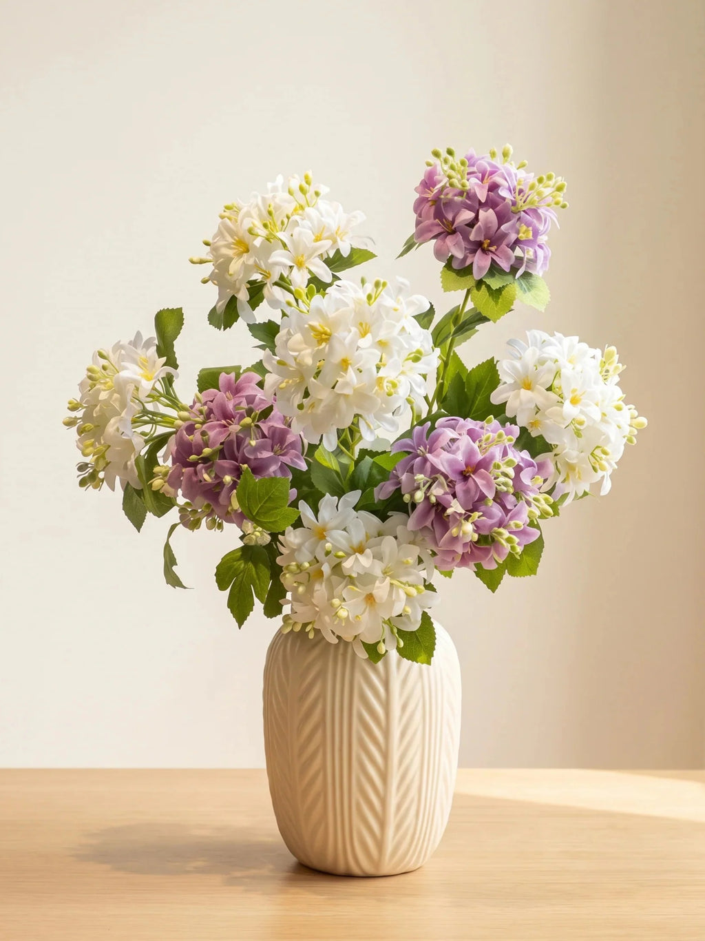 Lyxig Real-Touch Vit Hortensia Elegant Konstgjord Blomsterarrangemang
