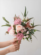 Luxury French Romantic Pink Rose Artificial Floral Arrangement