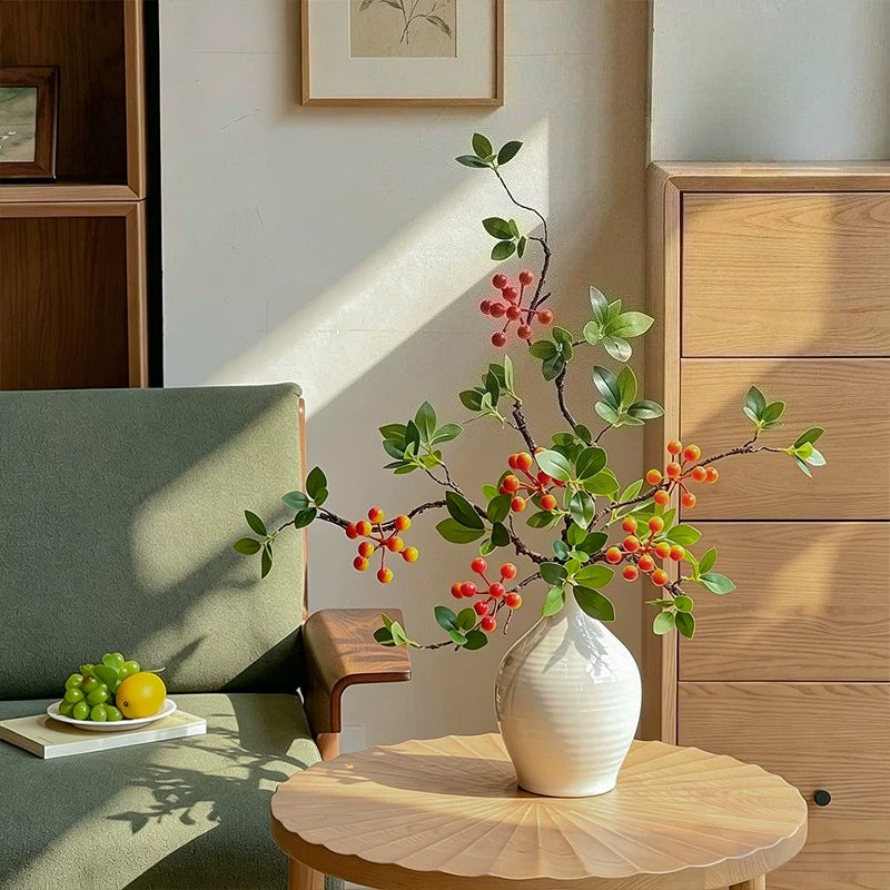 Elegant Zen Crabapple Berry Artificial Floral Arrangement