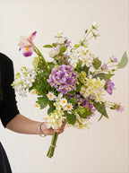 Romantic Purple and White Meadow Artificial Floral Arrangement