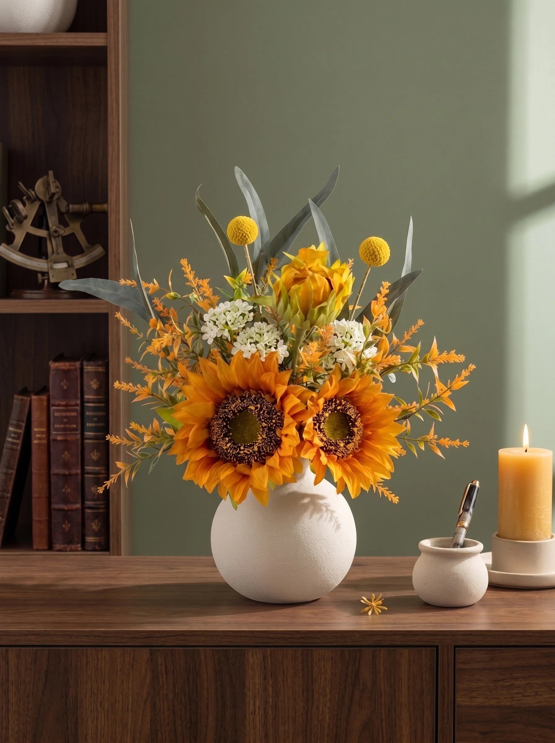 Sunny Splendor Sunflower Artificial Floral Arrangement