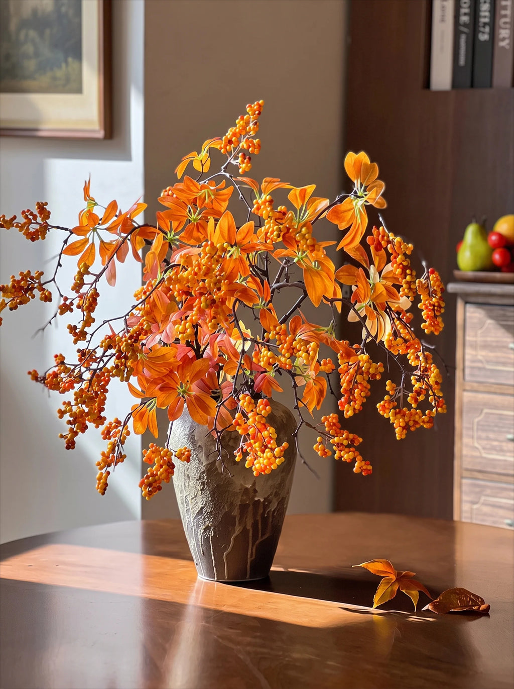 Warm Terracotta Fortune Cluster Faux Floral Arrangement