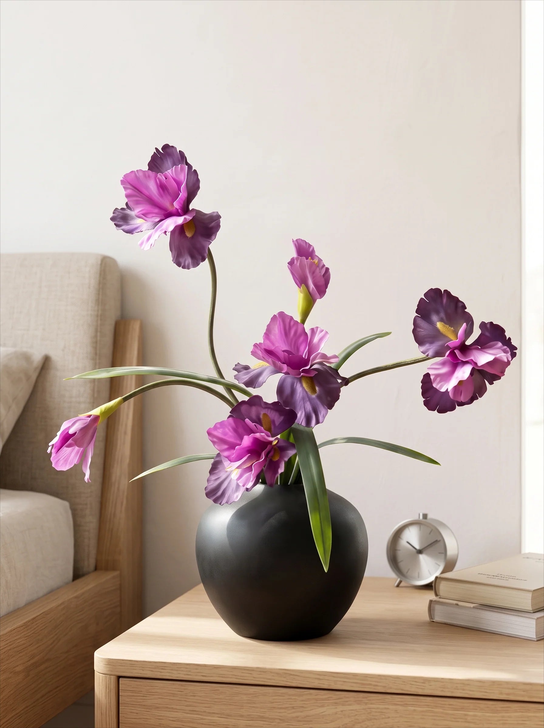 Refined Serene Purple Iris Real-Touch Artificial Floral Arrangement