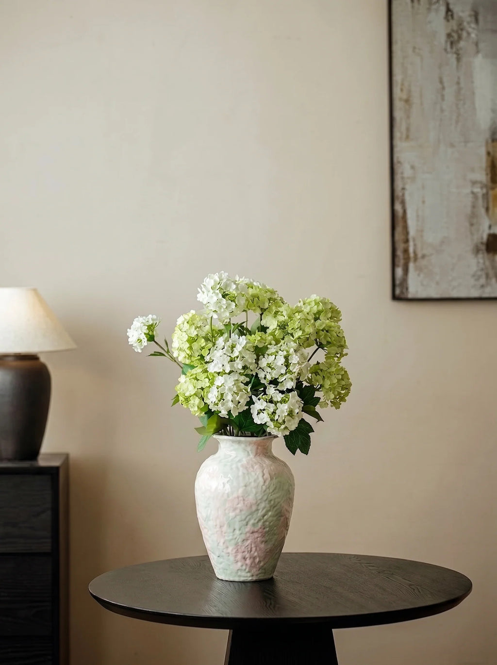 Artistic Pastel Pink Watercolor Textured Ceramic Vase