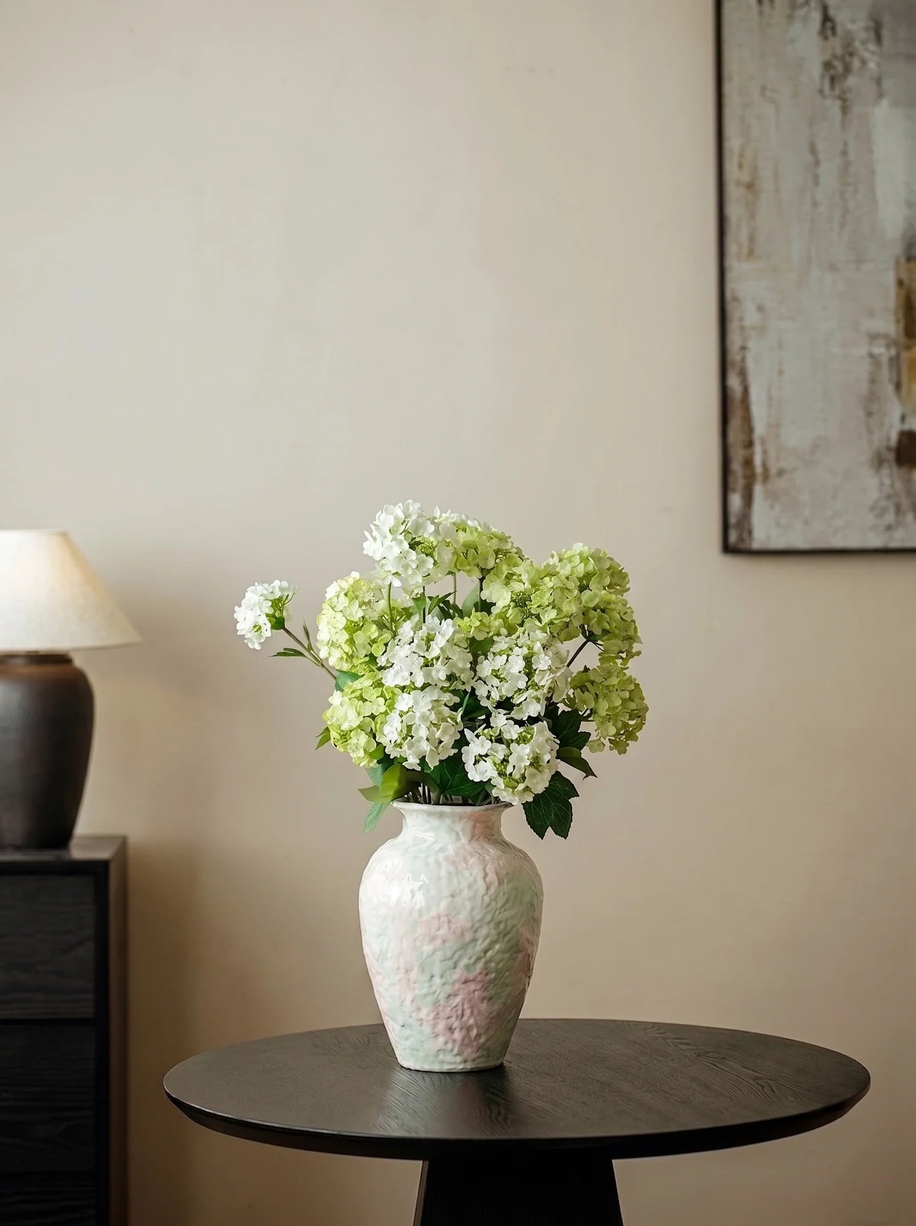 Artistic Pastel Pink Watercolor Textured Ceramic Vase