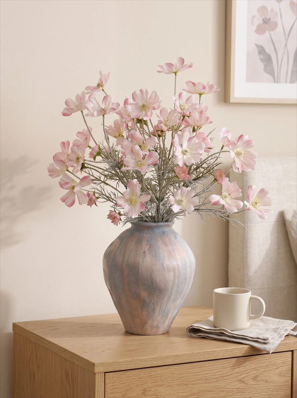 Pink Cosmos Artificial Flower Arrangement