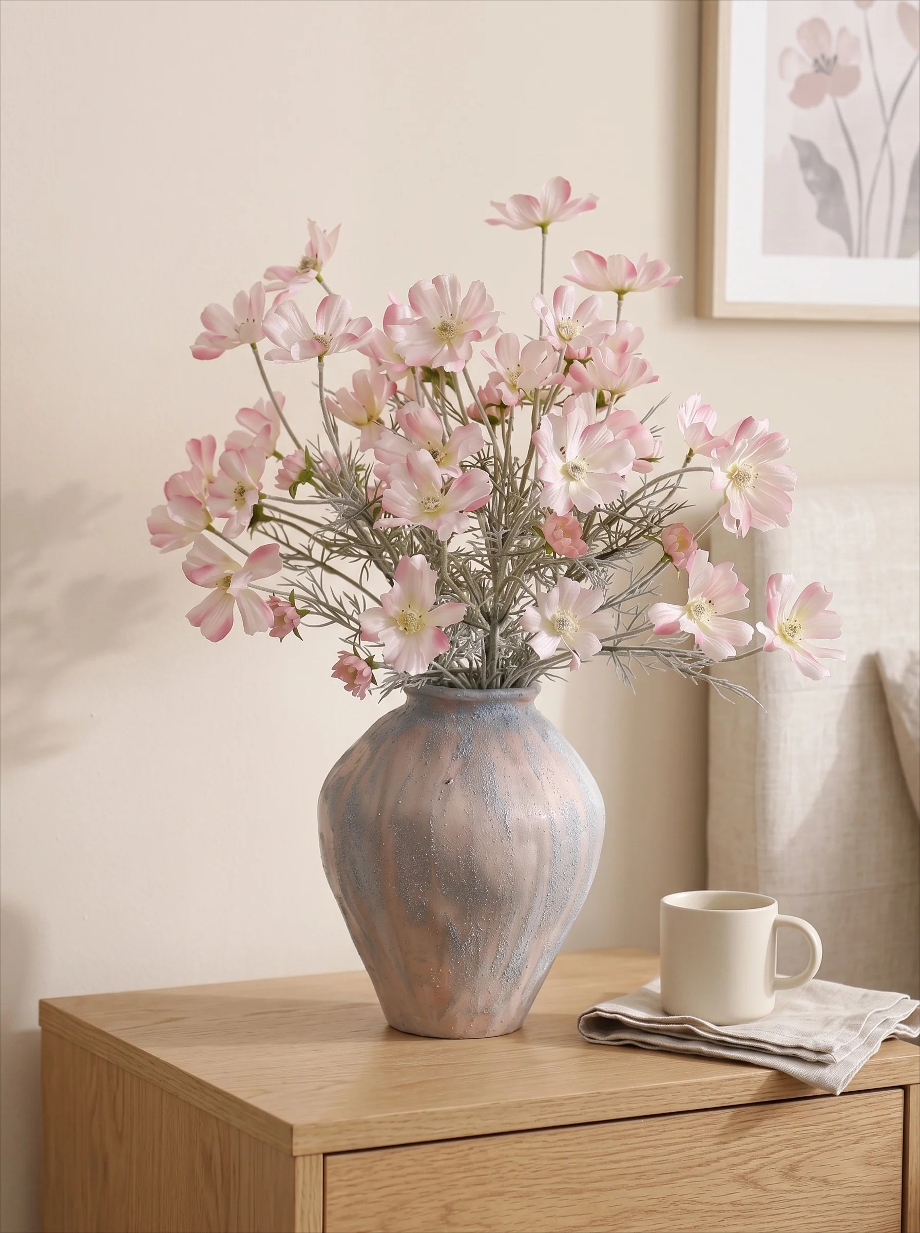 Pink Cosmos Artificial Flower Arrangement