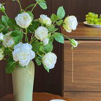 Luxurious Romantic White Starry Rose Artificial Floral Arrangement