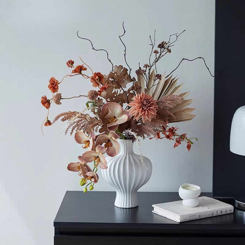 Vintage Terracotta Dried-Floral Faux Floral Arrangement