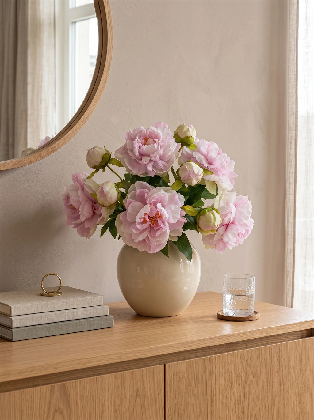 Blush Peony Bloom Faux Floral Arrangement