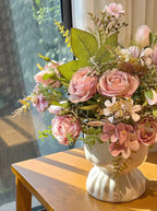 Romantic Rosette Cluster Faux Floral Arrangement
