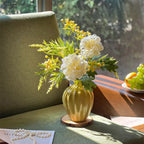 Luxe Cream Peony & Wattle Ensemble Faux Floral Arrangement