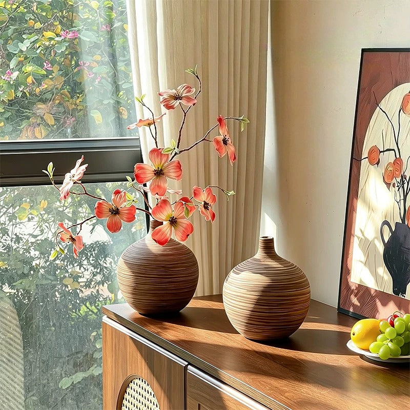 Elegant Coral Dogwood Blossom Artificial Floral Arrangement