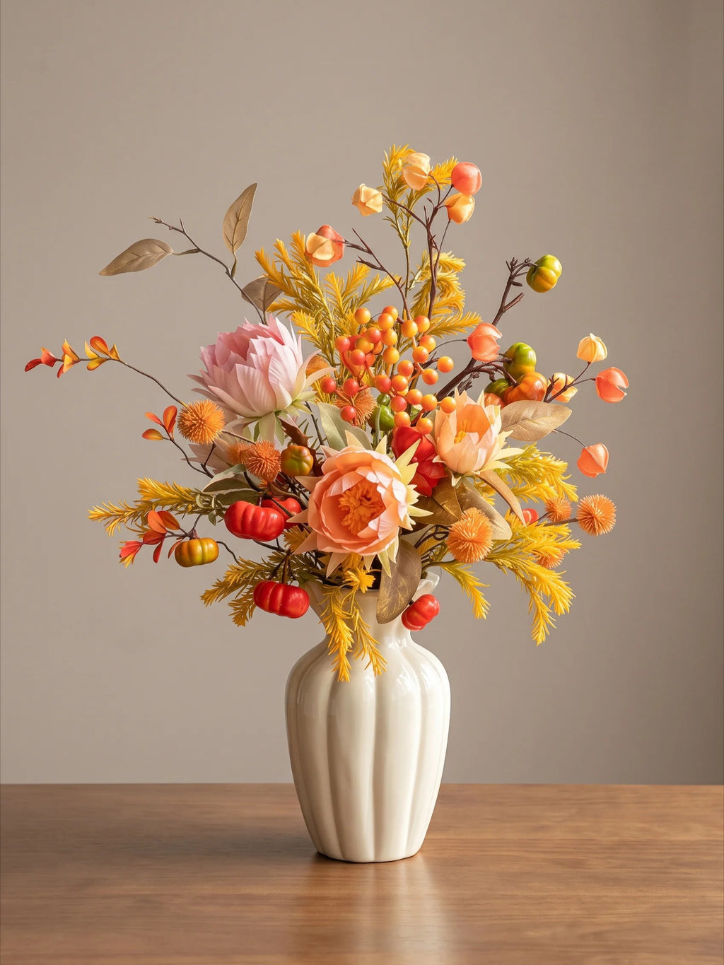 Warm Autumn Harvest Protea Botanical Artificial Floral Arrangement