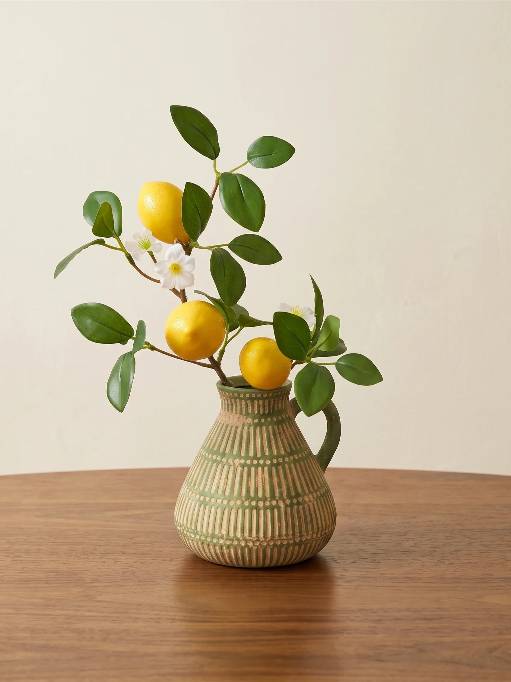 Vibrant Mediterranean Lemon Botanical Artificial Floral Arrangement