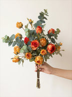 Luxury Burnt Orange Rose Modern Artificial Floral Arrangement