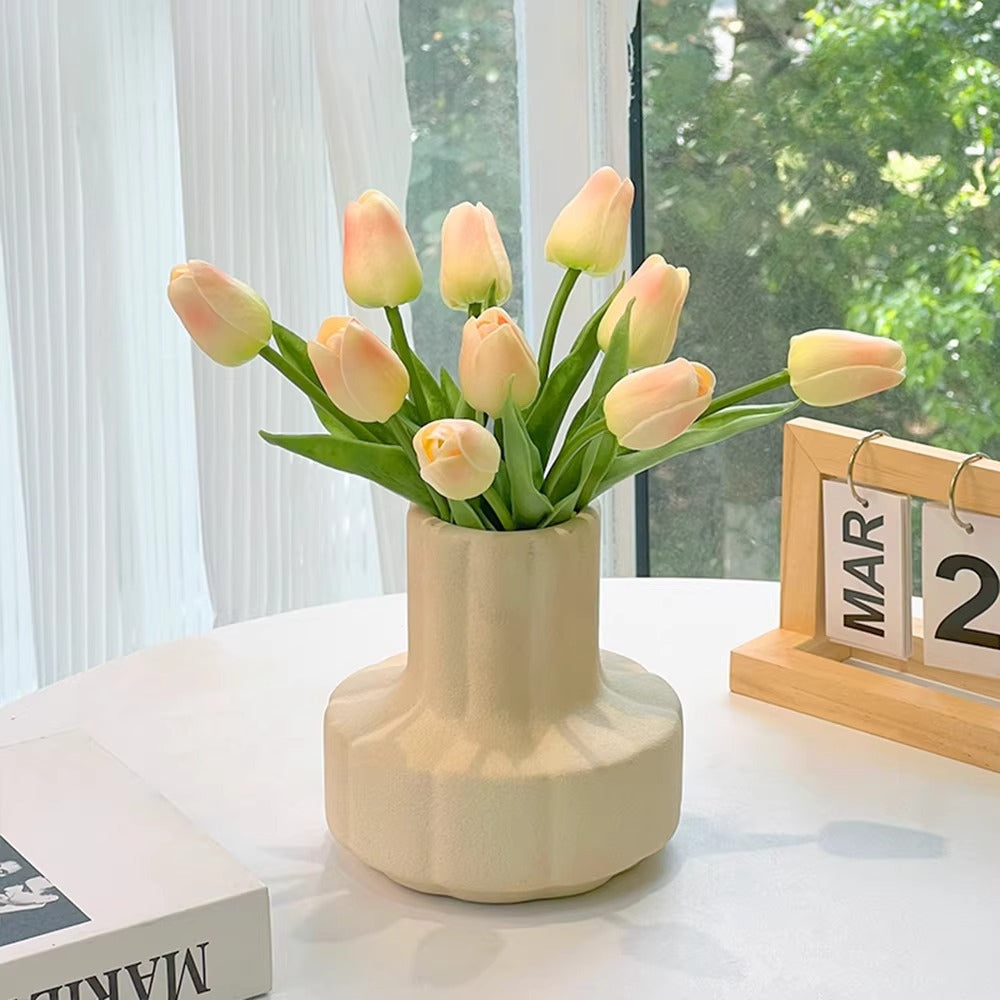 Ethereal Blush Tulip Faux Floral Arrangement