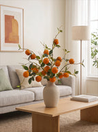 Premium Faux Mandarin Orange Stems Elegant Artificial Floral Arrangement
