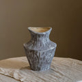 Wabi-Sabi Textured Charcoal Ceramic Artisanal Vase