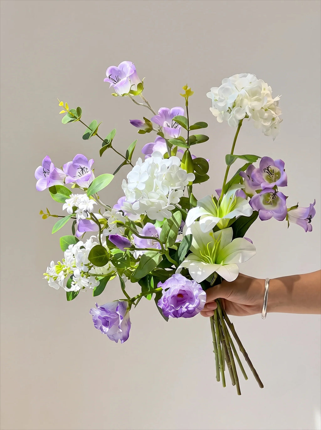Serene Lavender Blossom Tabletop Faux Floral Arrangement