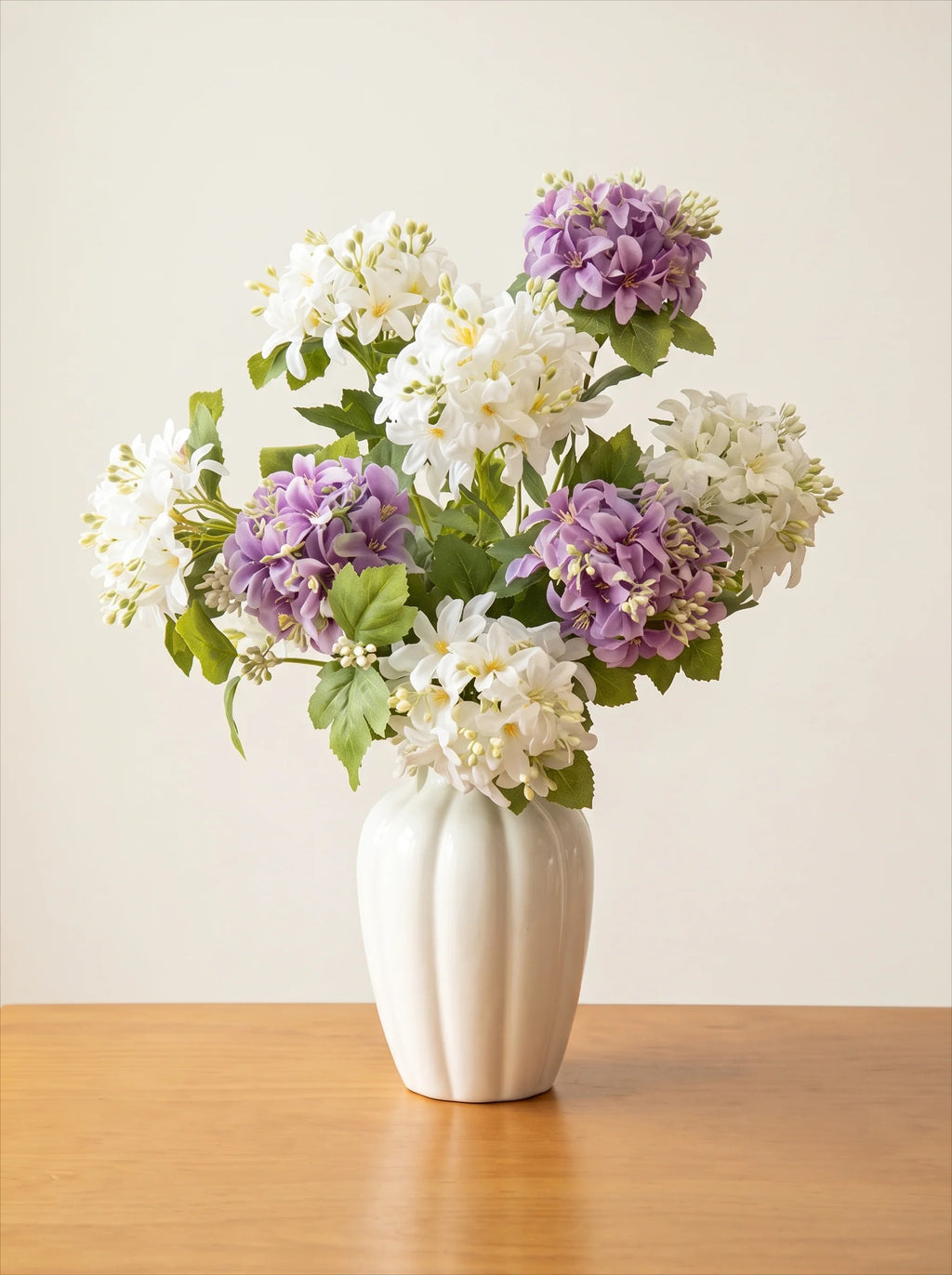 Lyxig Real-Touch Vit Hortensia Elegant Konstgjord Blomsterarrangemang