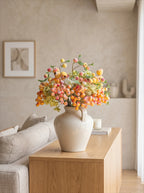 Elegant Orange-Toned Faux Blueberry & Berry Branch Arrangement